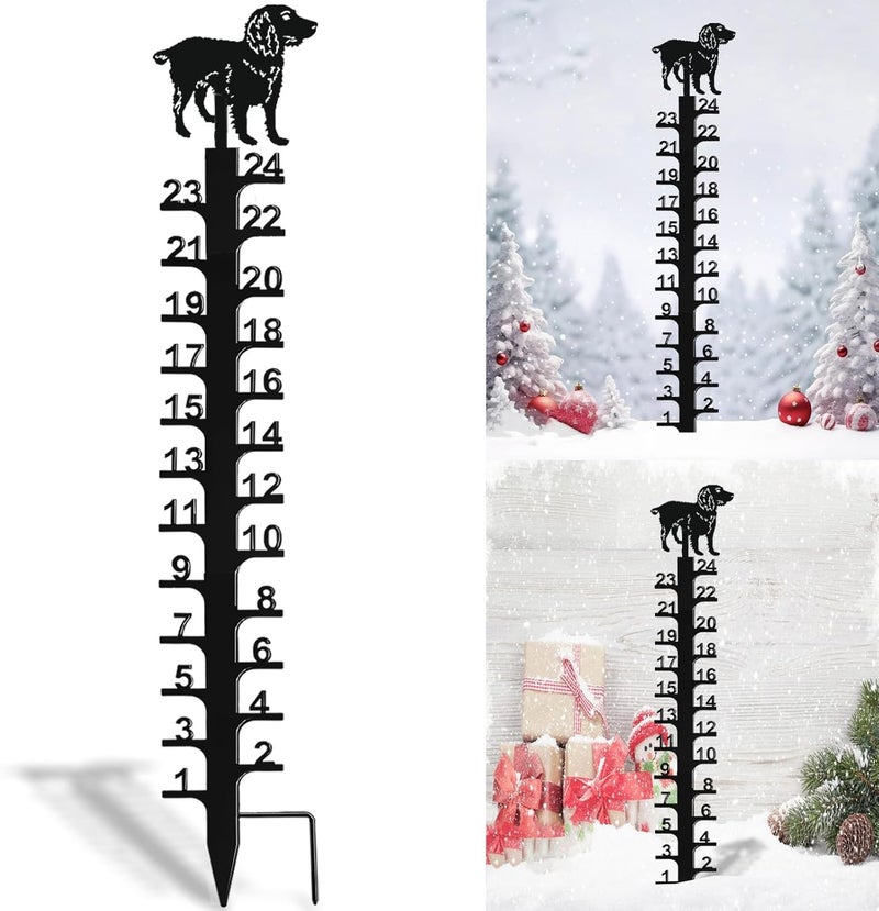 Asenron 24 inch Snow Gauge Outdoor, Upgraded Iron Art Snow Measuring Gauge, Winter Snow Measuring Stick, Xmas Snow Depth Measure Rod, Snow Gauge for Yard, Lawn and Garden, Christmas Snow Ruler, Easy to Read - Image 1